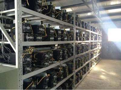 Wind turbines powering a large-scale crypto mining farm